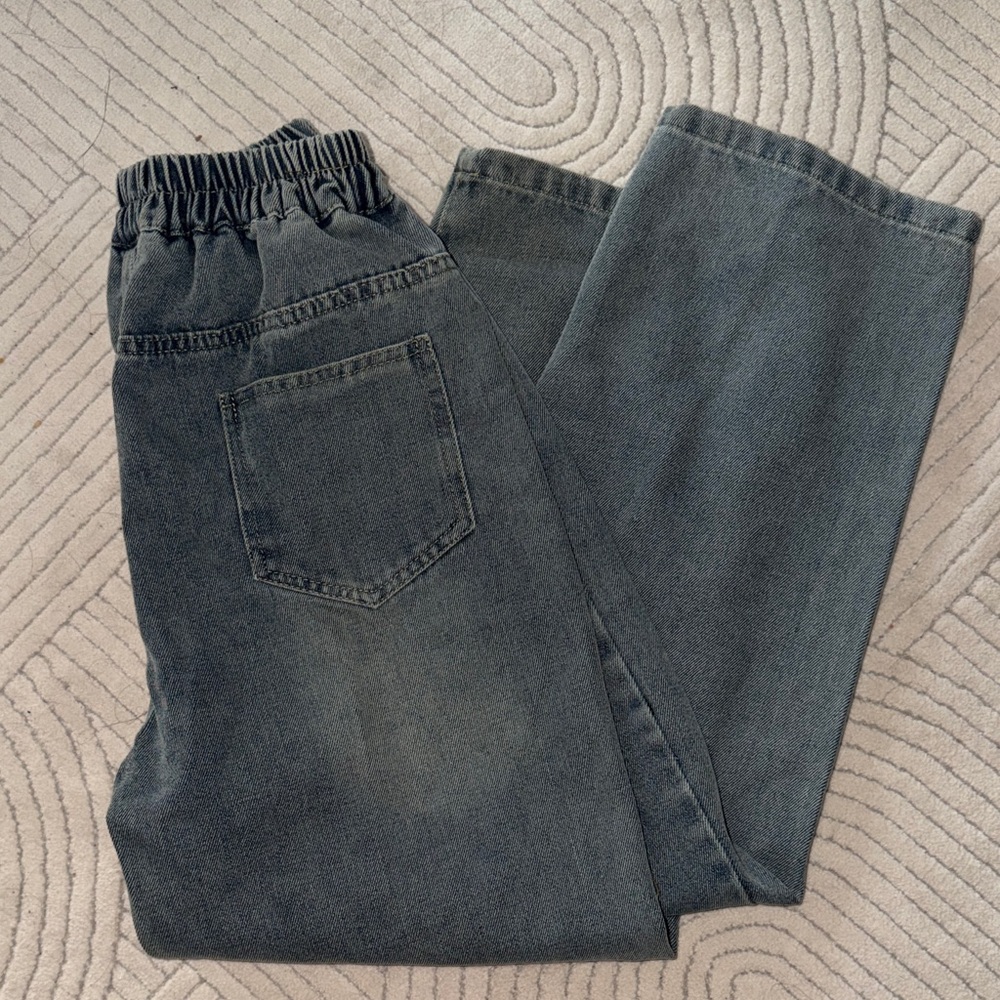 Men's Elastic Waist Jeans - Charcoal Gray